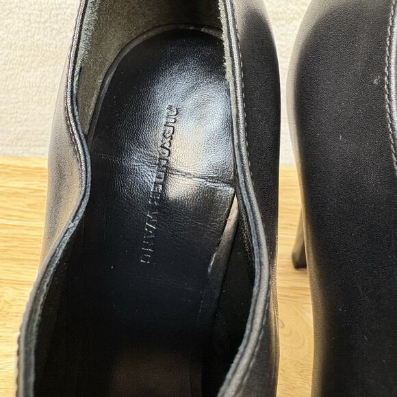 Alexander Wang Luisa Black Leather Open Peep Toe Booties High Heels Size EU 38 - Picture 13 of 16